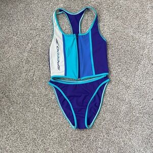 Speedo Aqua and Navy Swimsuit